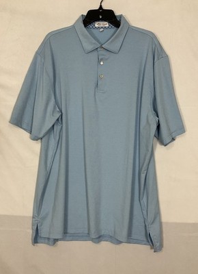 Peter Millar Summer Comfort Polo Shirt Men s Size XXL Blue Active Casual Preppy