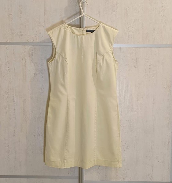 Women French Connection Dress Yellow Cotton S