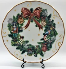 WILLIAMS SONOMA Twas the Night Before Christmas WREATH Salad Plate NEW