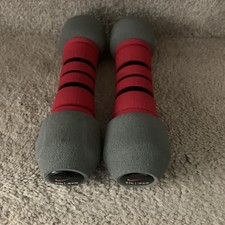 Nike PAIR 2 X 2lb 0.9kg Hand Weights Walking Dumbbells Grey red 