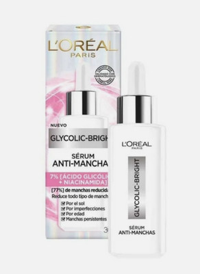 Sérum facial L'Oréal Paris Glycolic Bright antimanchas ácido glicólico, niacinam