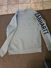 Women's Carhartt Size Large 12-14 Logo Sleeve Relaxed Fit Sweatshirt Free Shpn