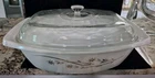 Vintage Pyrex Golden Honeysuckle Deep 2 1/2 QT Covered Casserole Dish