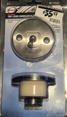Danco 89242 Trip Lever Overflow Plate & Stopper Assembly (Brushed Nickel)