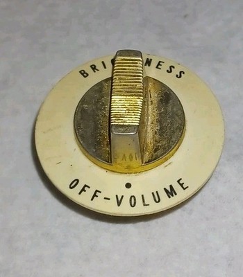 ON-OFF VOLUME,BRIGHTNESS KNOB FOR VINTAGE TV SETS METAL,PLASTIC UNKNOWN BRAND