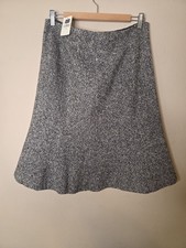 GAP Vintage White Black Tweed Wool Blend Flare Skirt Size 12 NWT