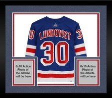 Framed Henrik Lundqvist Rangers Signed Blue Authentic Jersey