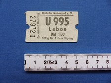 Eintrittskarte / Ticket Andenken / Souvenir : U 995 Laboe - Deutscher Marinebund