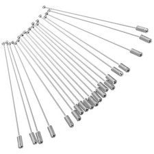 20Pcs Durable Silver Stick Pins for Jewelry Making Brooch Accessories DIY