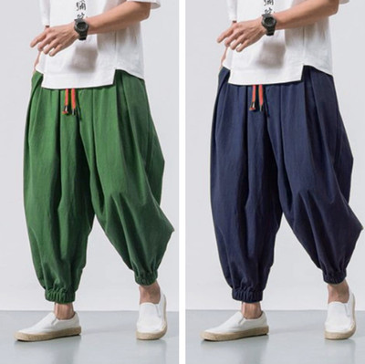 Men's Linen Kung Fu Tai Chi Pants Martial Arts Trousers Casual Jogger Sweatpants
