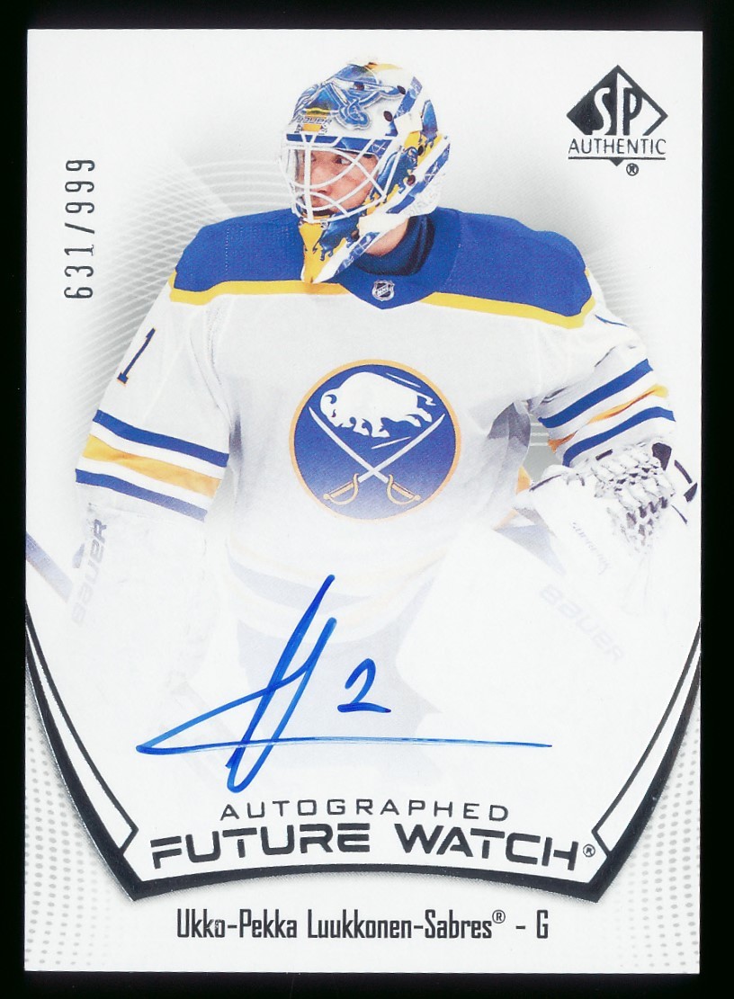 UKKO PEKKA LUUKKONEN 2021 SP AUTHENTIC FUTURE WATCH AUTO RC #631/999 SABRES