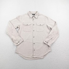 G Star Raw Shirt Mens Medium Beige Marine Slim Fit Long Sleeve Canvas Button Up