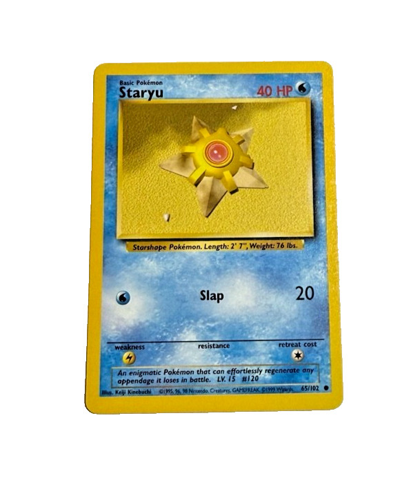 Pokémon TCG – Base Set – Staryu 65/102 – Common – Vintage 1999 – LP – English