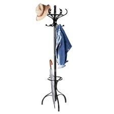 Image of Floor Standing Hat Coat Rack Stand Hanger Umbrella Stand Hall Tree Rack 12 Hook