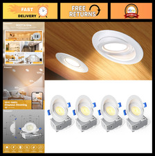 4 Pack 4" Dimmable Gimbal LED Recessed Lights, 5CCT 2700K-5000K, 900LM, Adjustab