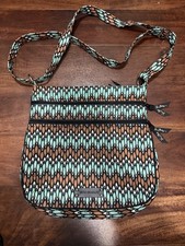 Vera Bradley Medium Crossbody Retired Pattern, Brown  Teal, Great Condition