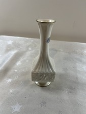 Aynsley bone china bud vase white with gold rims Camellia, height 19cm