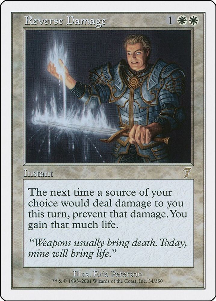 2001 Magic: The Gathering: 7th Edition - Reverse Damage (#34, Rare, Near Mint)