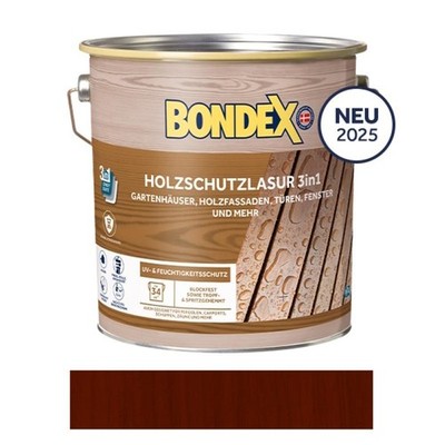BONDEX Holzschutzlasur 3in1 Rio-Palisander 4 L