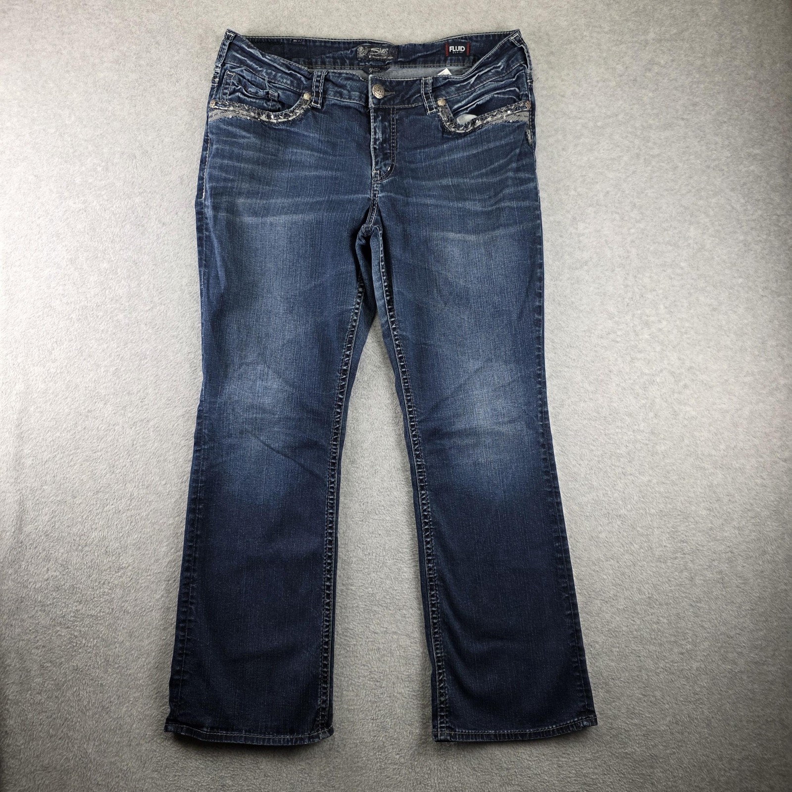 Silver Jeans Co Suki Mid Boot Jeans Womens 18 Blue Bootcut Stretch Denim