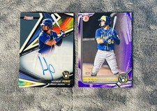 Hedbert Perez 2022 Bowman Best Chrome Auto & Bowman Purple Paper SP /250