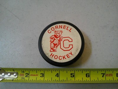 RARE CORNELL UNIVERSITY OFFICIAL HOCKEY GAME PUCK VINTAGE BIG RED BEAR NCAA