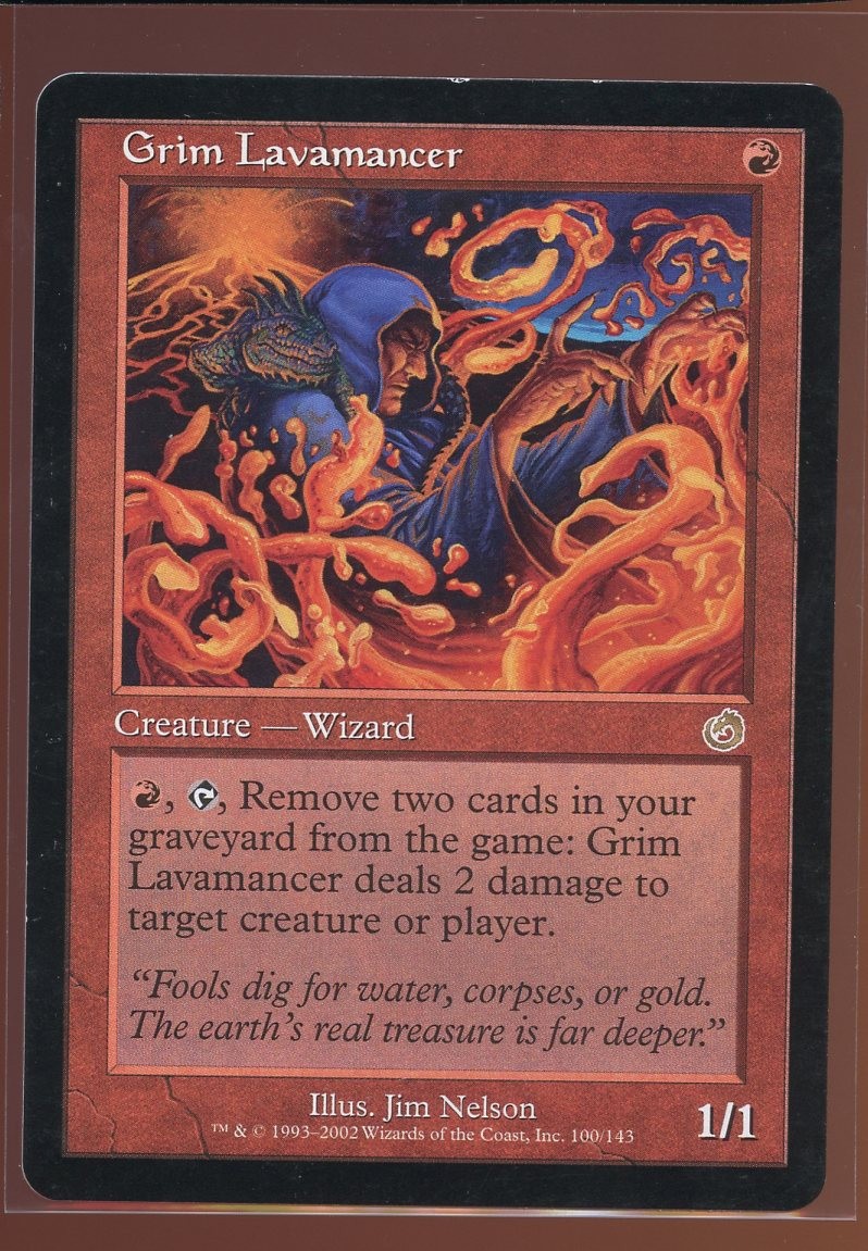 Grim Lavamancer Rare Torment Pl/LP Magic the Gathering MTG