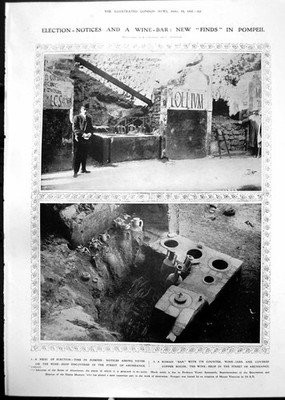Druckfund Pompeji Wahlmitteilungen Weinbar Leben Täbris Bettler Moschee 1912