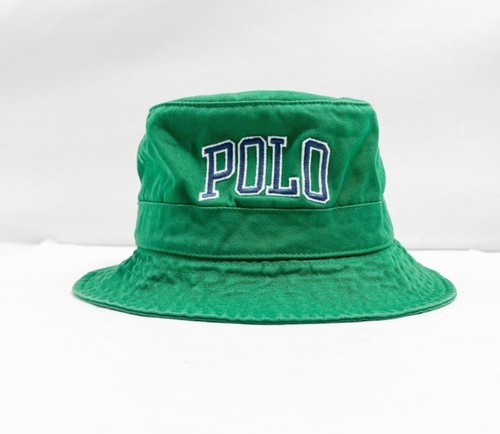 POLO RALPH LAUREN HAT -L/XL GREEN BLUE WHITE SPELLOUT BUCKET CHINO TWILL NWT - Picture 6 of 9