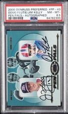 2000 DONRUSS PREFERRED PEN PALS #PP-43 DOUG FLUTIE/JIM KELLY PSA 8.5