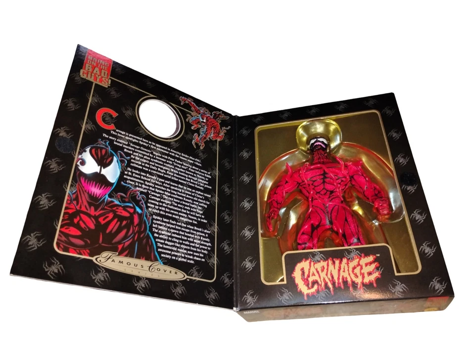 NUEVO Carnage Marvel Famous Cover Amazing Spiderman 361 Figura SELLADA 8" Juguete 2001 Foto 2 de 4