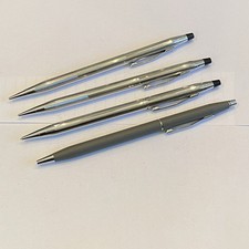 Vtg Cross Chrome Gray Pen Lot Mid Century