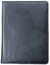 Disney Mickey Mouse NUEVA Funda de Cuero Negra en Relieve y Tableta Mickey Tamaño Carta