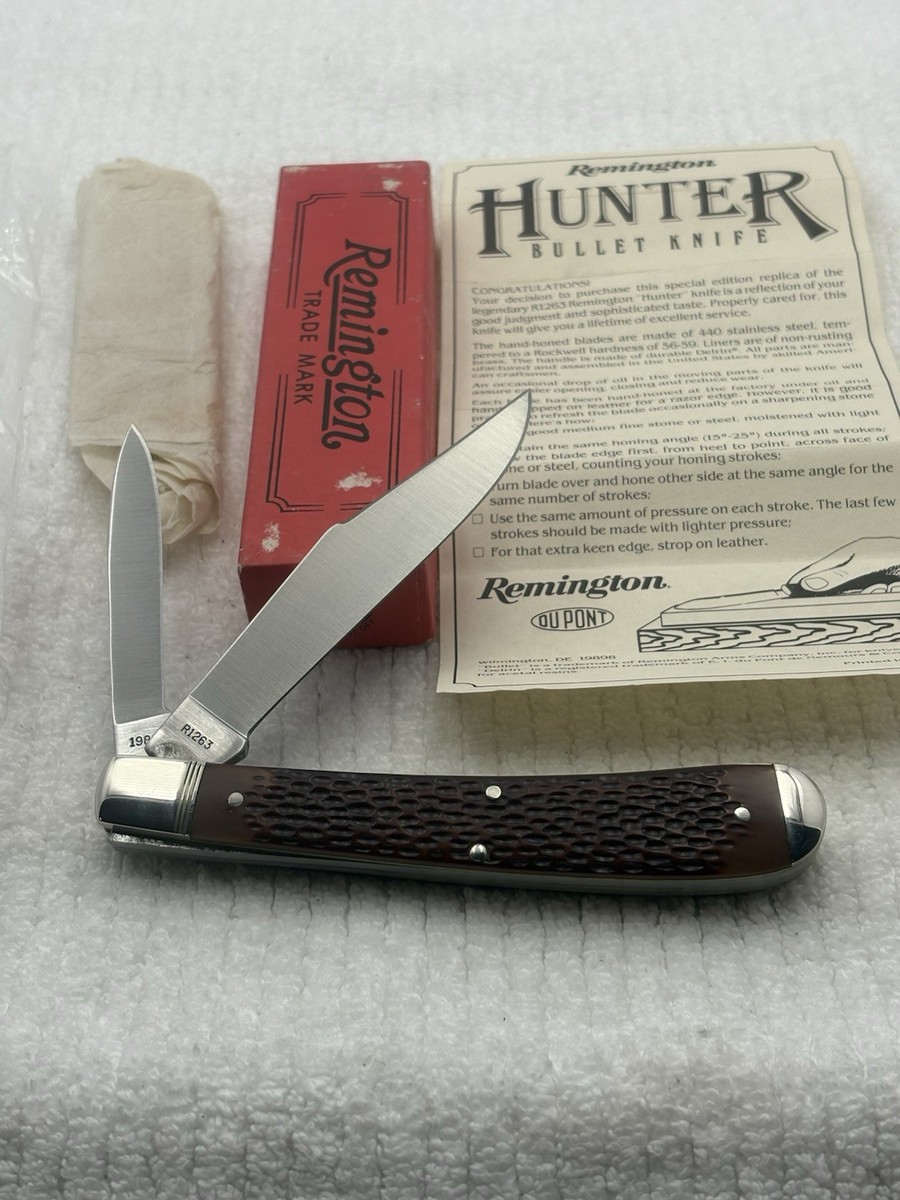 Remington Vintage 1986 Hunter Bullet Knife #R1263 New In Box Made