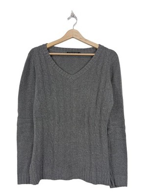 GEORGES RECH V-Ausschnitt-Pullover Damen Pullover Gr. DE 40 hellgrau Casual-Look