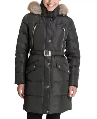 Michael Kors Women's Belted 3/4 Length Puffer Coat Size XS NWT 2 Colors Avail.