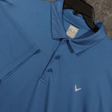 Callaway Polo Shirt Mens 2XL Blue Check Opti-Dri Golf Performance Stretch