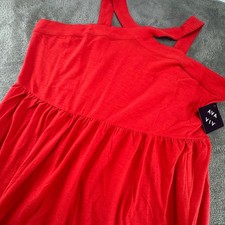 Ava & Viv Womens Red Slub Knit Cross Front Smocked Back Maxi Dress Plus Size