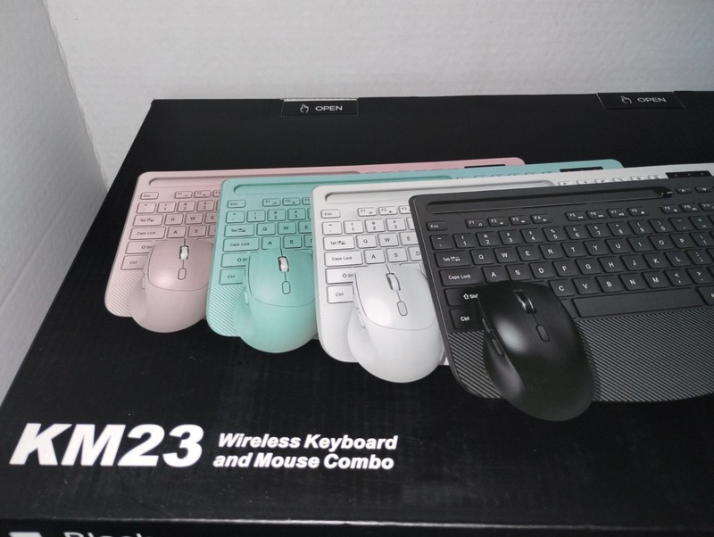 Wireless Keyboard Mouse Combo with Phone Holder for PC Laptop