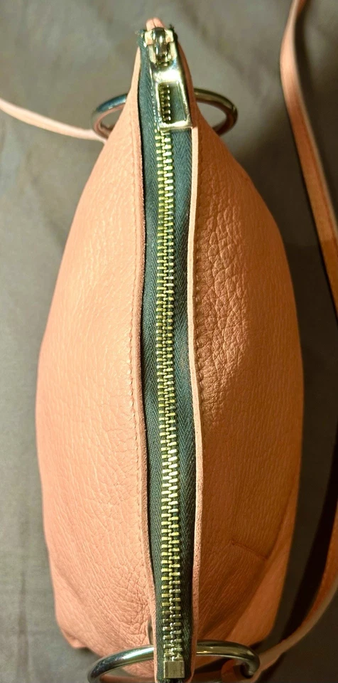 Bimba Y Lola Pebbled Leather Coral Crossbody Pink Trapezium NWOT Rrp $485 Rare - Image 4 of 4