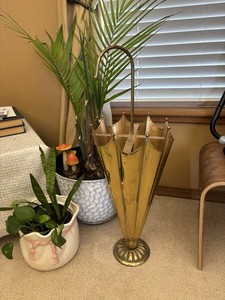 Vintage MCM Brass Umbrella Stand