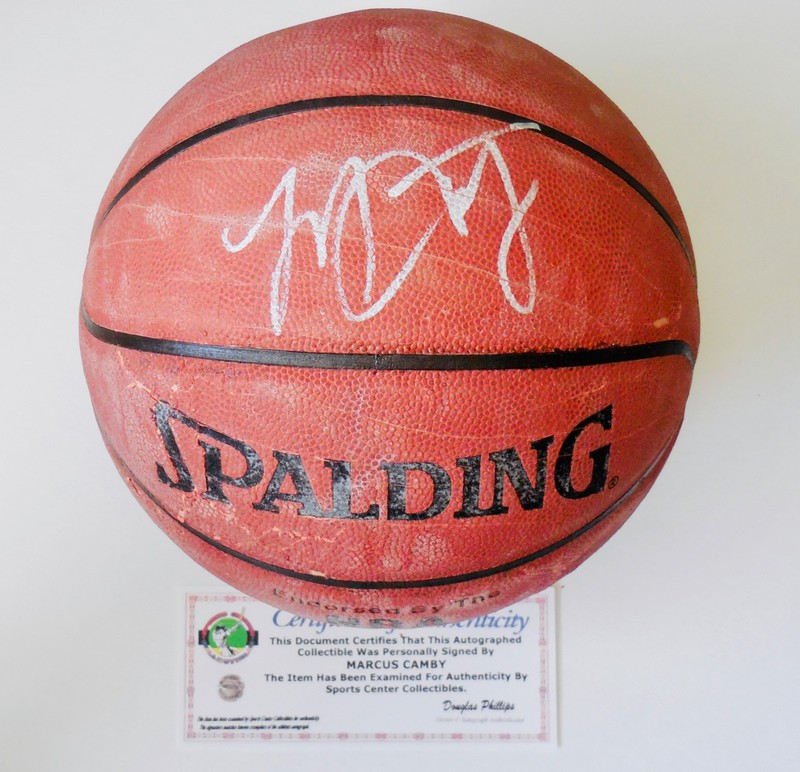 MARCUS CAMBY Autographed Full-Sized NBA Basketball - NEW YORK KNICKS + SCC COA!