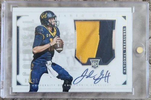 2016 National Treasures Coll. Colossal Sigs Jared Goff RC On Card AUTO 1/25