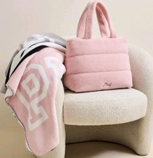 New Fall 2025 Victoria's Secret Pink Sherpa Blanket 50" x 60"  Large Tote Set