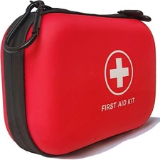 First Aid Kit 196 Piece Waterproof Hard Shell Portable Medical Kit Red 
