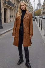 MUST-HAVE!  Cappotto di pelle cappotto di pelle 100% pelle colore cognac tg 42 NP 422 euro