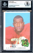 Bobby Bell Beckett BAS Vintage Signed 1969 Topps Autograph Chiefs