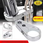Chrome Cable Clamp For Harley Softail Dyna Dual Throttle 1 1/4