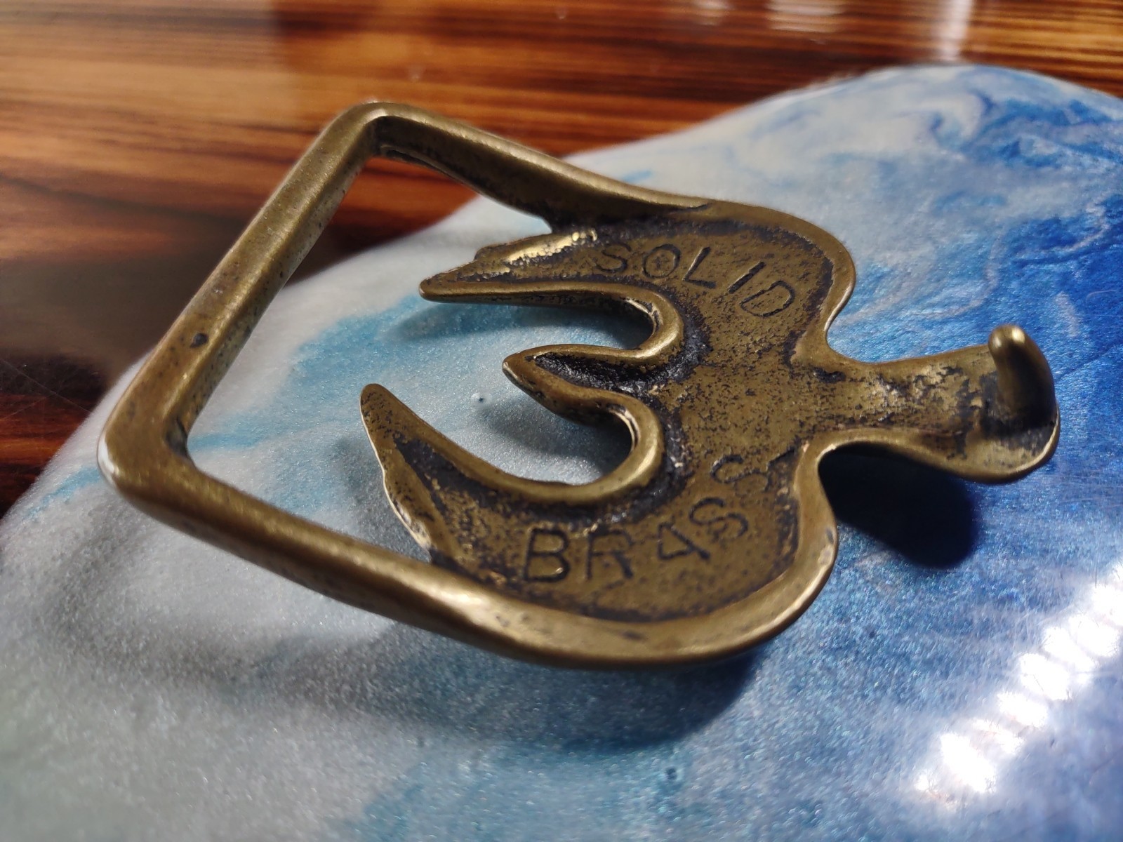 Phoenix Belt Buckle Trinity Solid Brass Eagle  70s - image 7