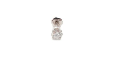14 Karat Weißgold 0,25 ctw Diamant Ohrstecker EINZELN